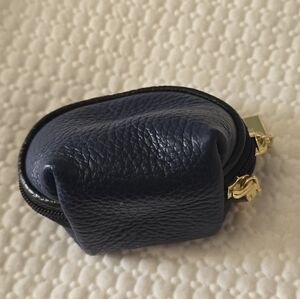 Dark Blue Leather Coin Purse